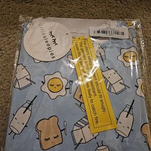 Little Sleepies Blue Breakfast Buddies Two Piece PJS size 18-24 Months New.
